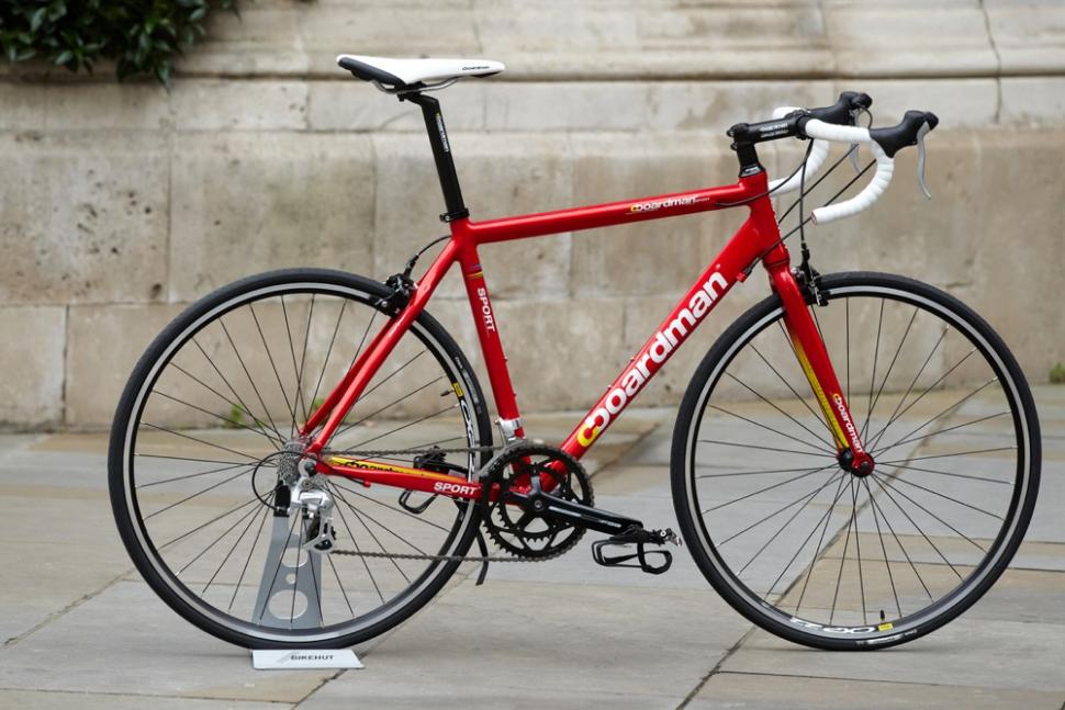 Red boardman hot sale road bike